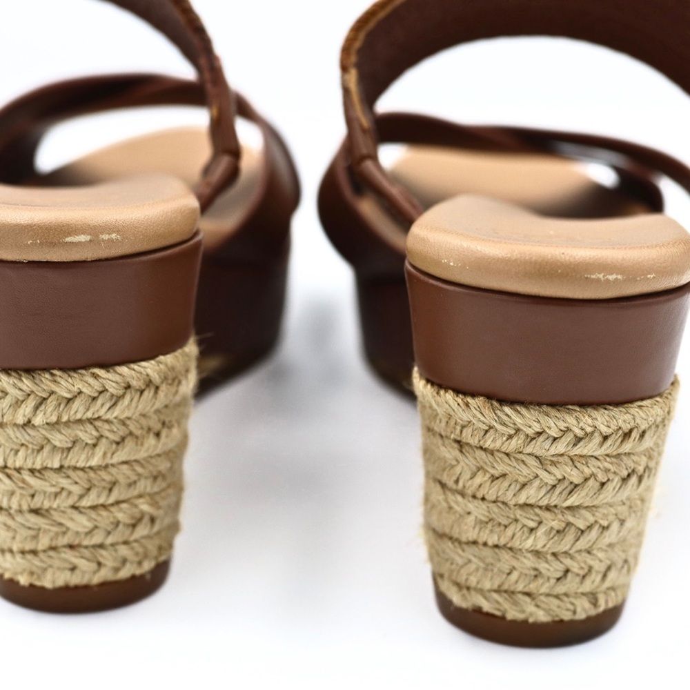 UGG Adriana Sandals Women’s 8.5 Brown Leather Platform‎ Espadrille Wedge - Picture 10 of 13